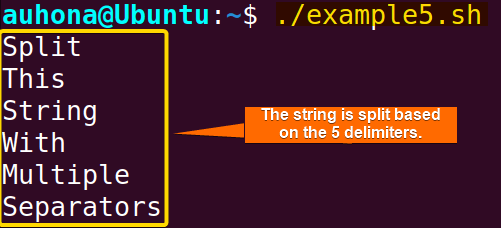 Bash split string by comma.