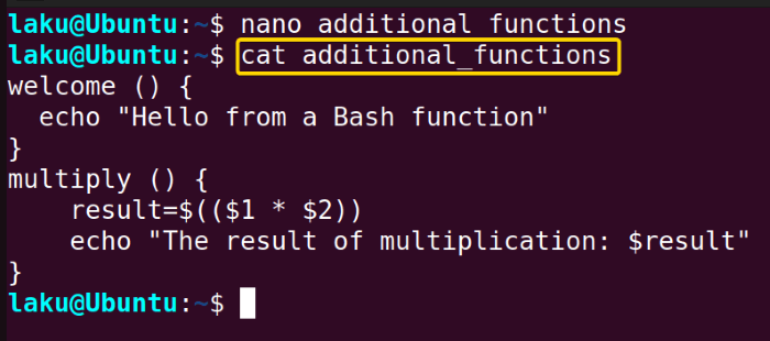 Storing user defined functions in a separate file