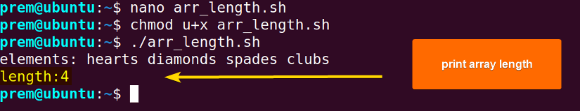 array operation to print length
