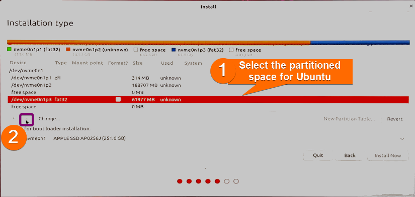 unallocating the partitined space
