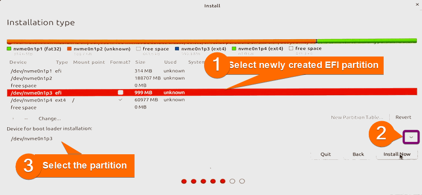 Setting ubuntu EFI as bootloader
