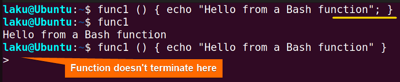 Closing semicolon for inline function