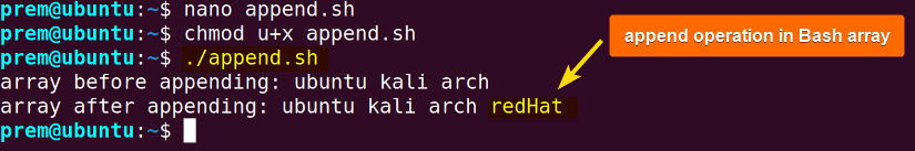 append to array operation