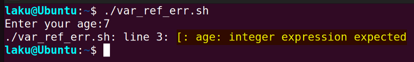 integer expression expected error due to wrong variable referencing