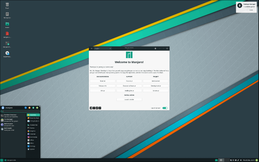 Manjaro interface