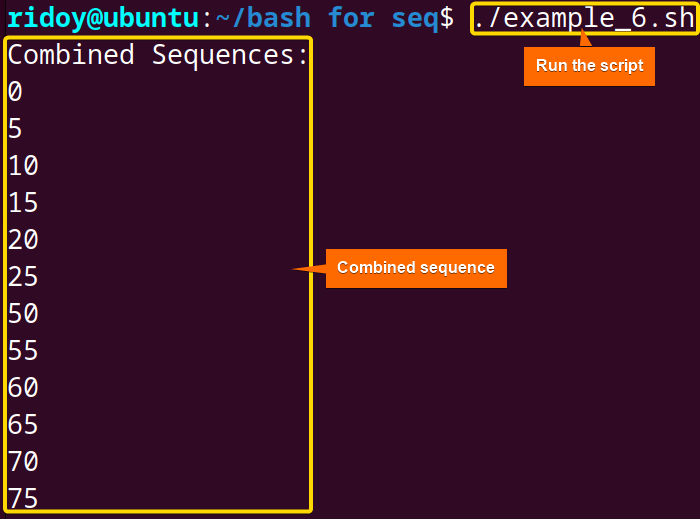 Combined 2 separate Sequences in a for loop