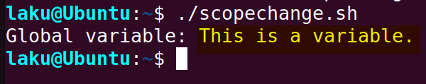 Converting a local variable to global in Bash