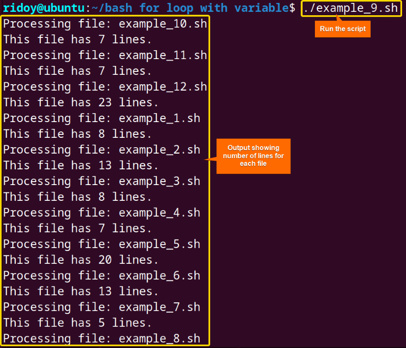 Count number of Lines from all Files