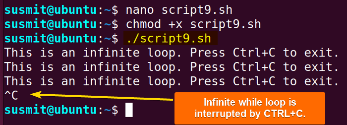 Infinite loop.