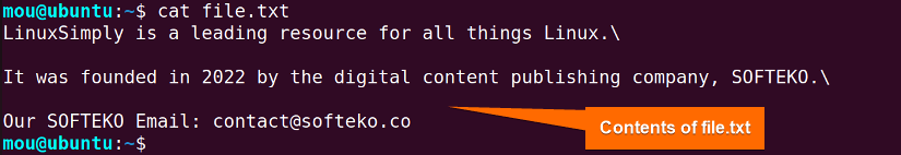 contents of file.txt