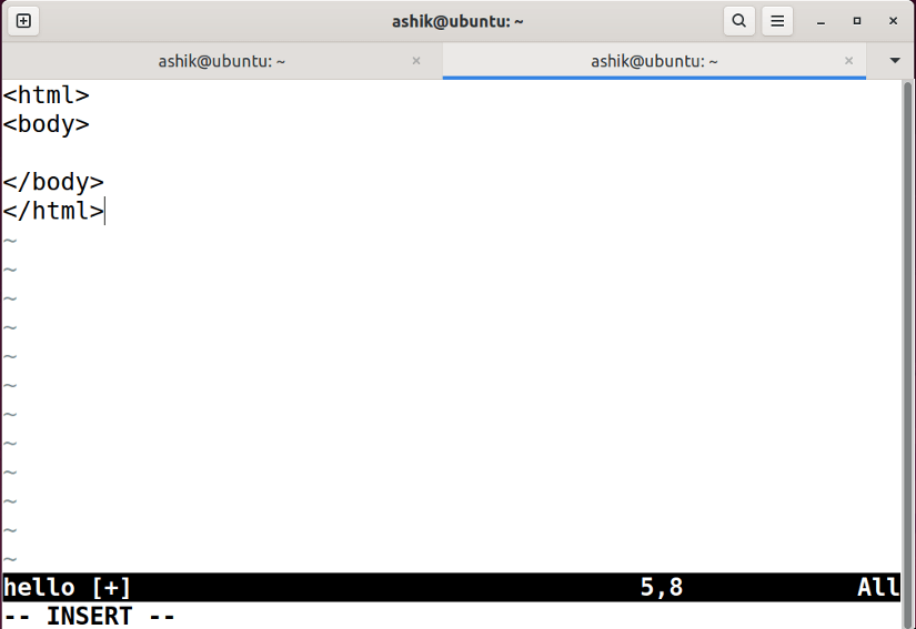 Vi text editor in linux