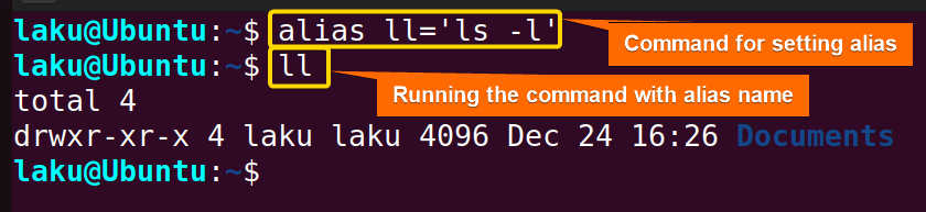 Creating an alias in Bash