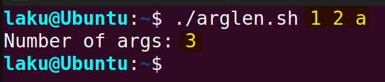 Getting the length of command line arguments in Bash script