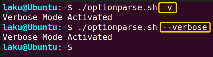 Parsing options as argument in bash script