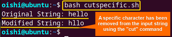 Remove specific character using cut command