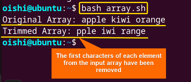 Removing each character from each element of the input string