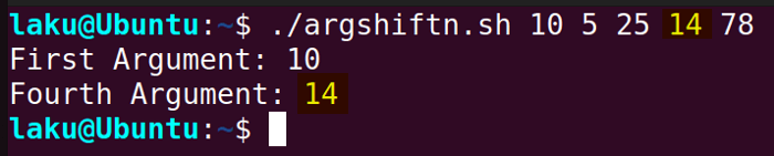 Shifting argument by n position to the left using shift command