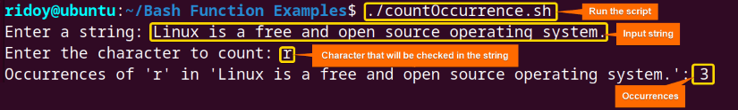 Count the Occurrences of a Character in a String