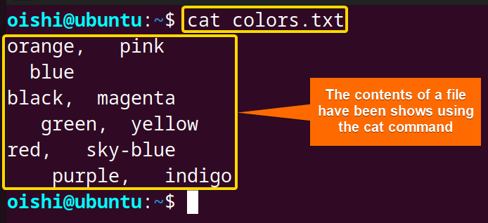 Display the contents of the input file
