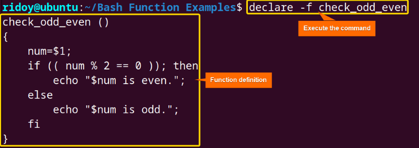 Bash Print shell Function Definition