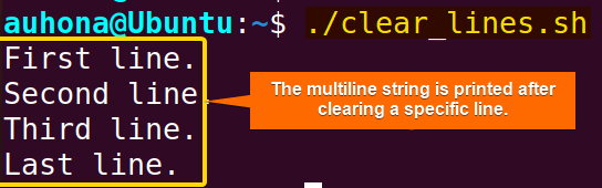 clear line from a multline string.