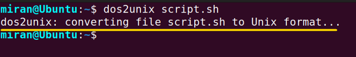 converting file using dos2unix