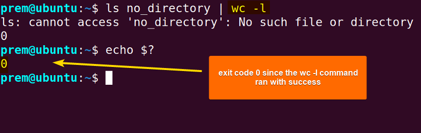 exit code for piped commands