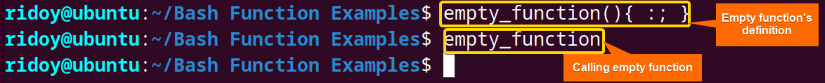 Bash Empty Function