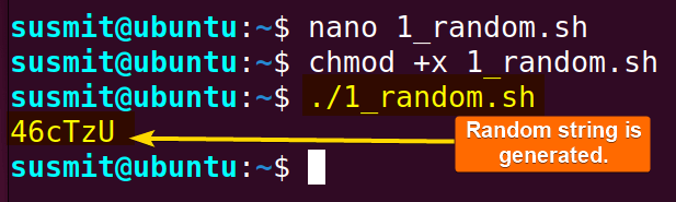 Random string is generated.