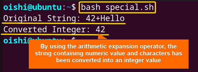 Convert a string of character and number into int