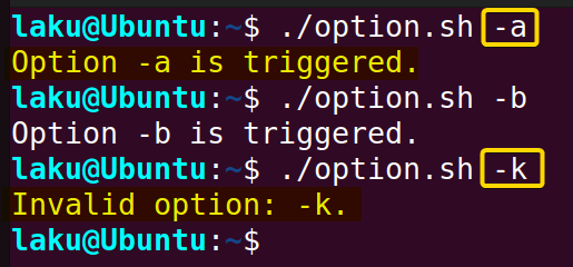 getopts command to parse argument in Bash script