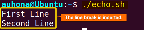 Echo line breaks with the "echo" command multiple times.