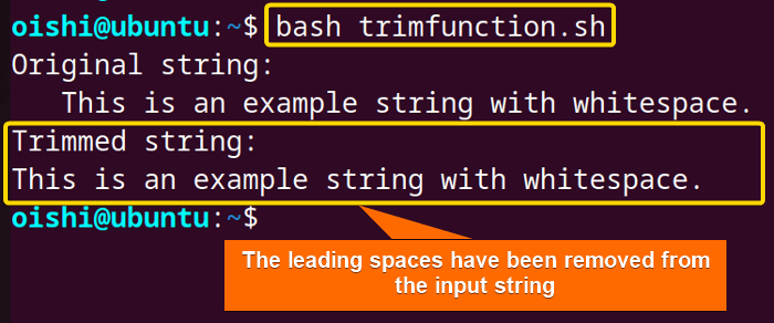 Trim white spaces using parameter expansion