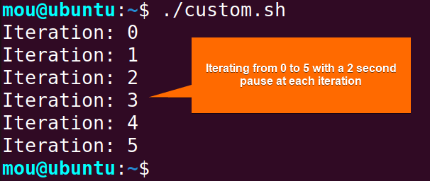 custom interval using sleep command in bash while loop