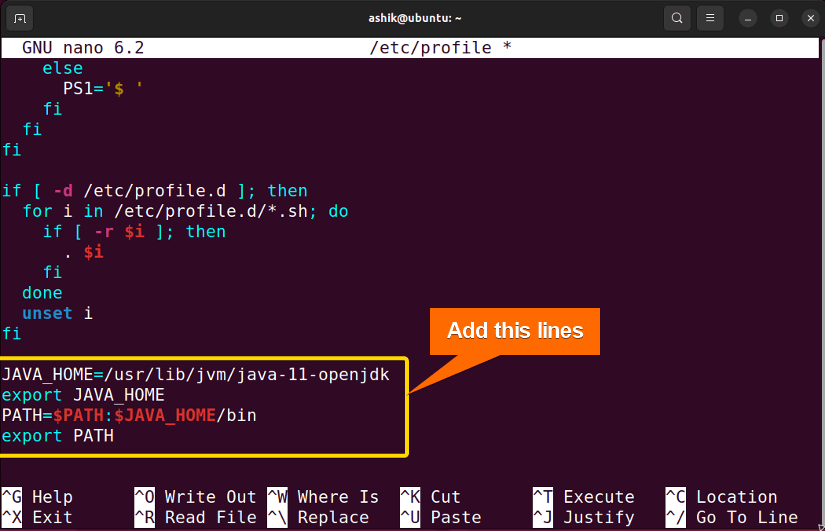 setting up path variable for java in bashrc file