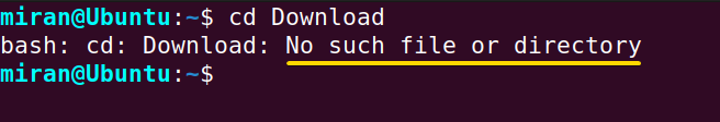 Change the directory with incorrect folder name