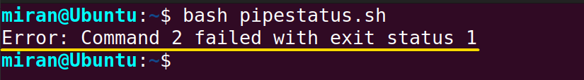 Using PIPESTATUS to Handle the Error in Pipeline