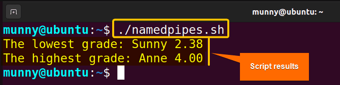 bash pipe to two commands using named pipes