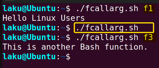 Calling function as argument of an script