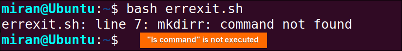 Using “set -o errexit” Command