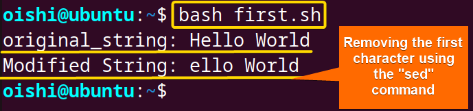 Removing the first character