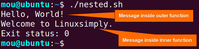 nested function with return statement