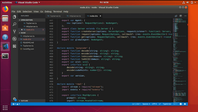 VS Code editor in linux