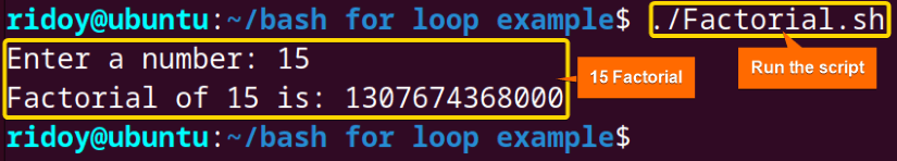 generate factorial of a number