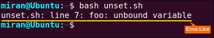 Using “set -u” Command