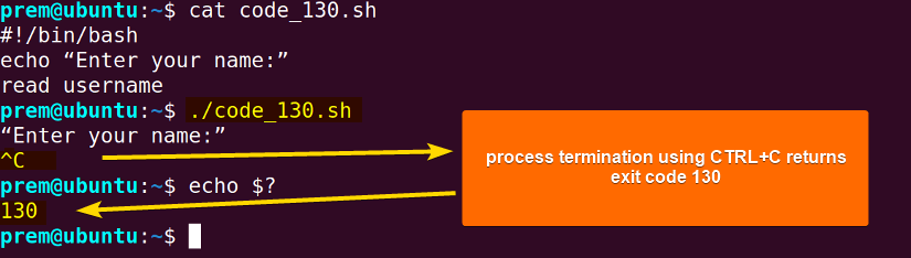 exit code 130