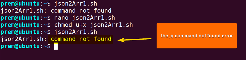 jq command not found error