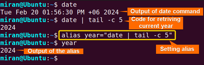 set the alias