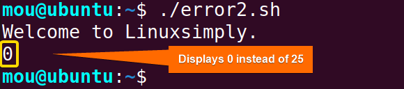 not capturing return value error