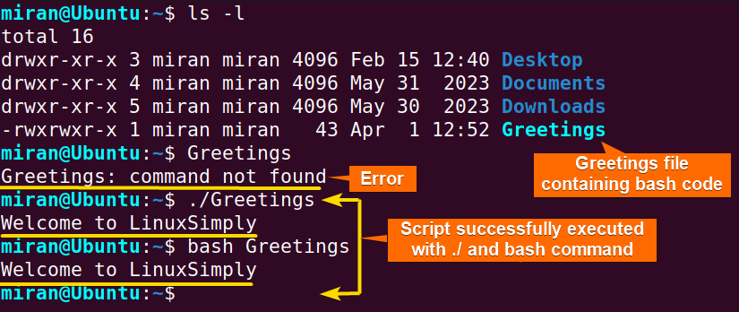 Execute Bash File in the Current Directory